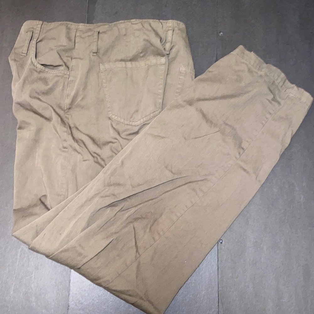 Blank NYC Size 27 Green Brown Button Fly Wide Leg Pants